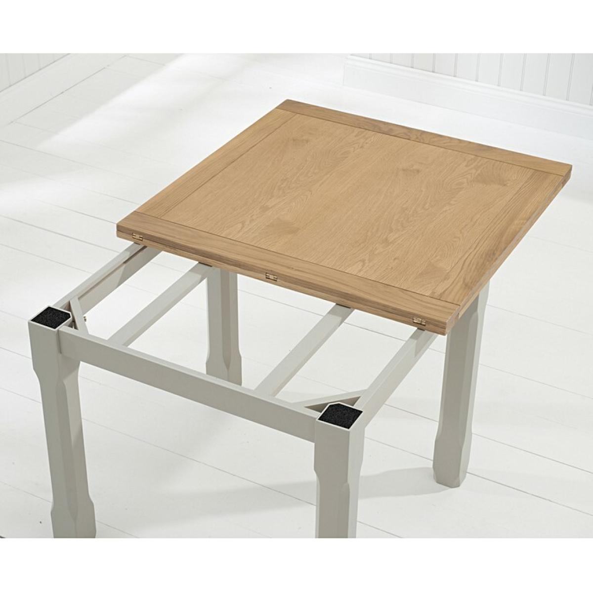 Ex-display Somerset 90cm Oak and Grey Flip Top Extending Dining Table – image 4