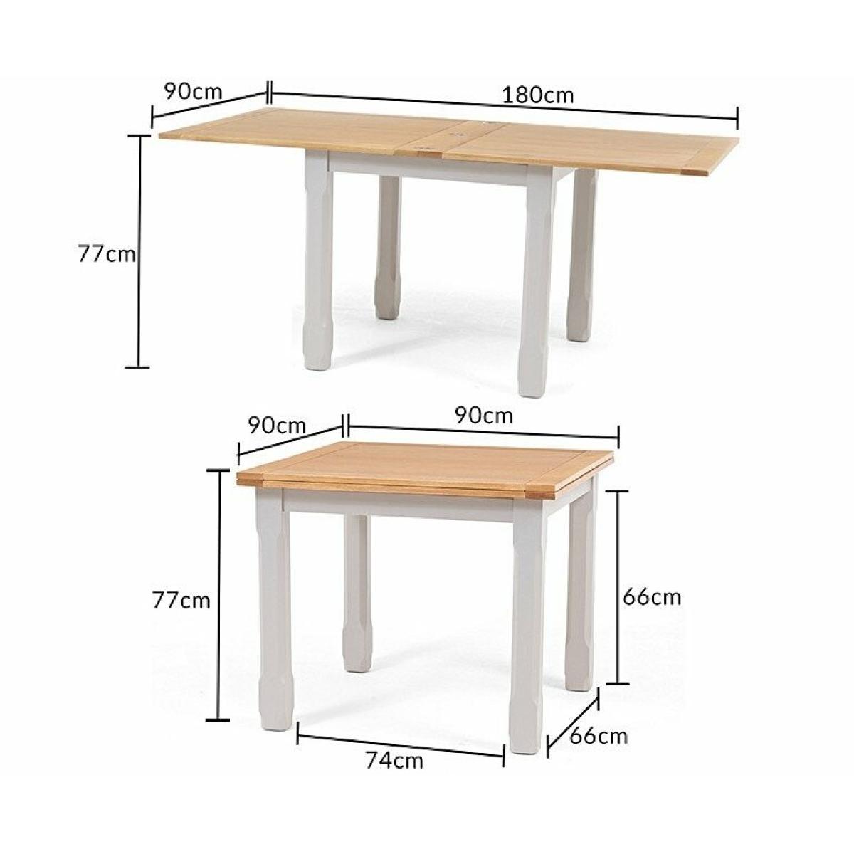 Ex-display Somerset 90cm Oak and Grey Flip Top Extending Dining Table – image 6
