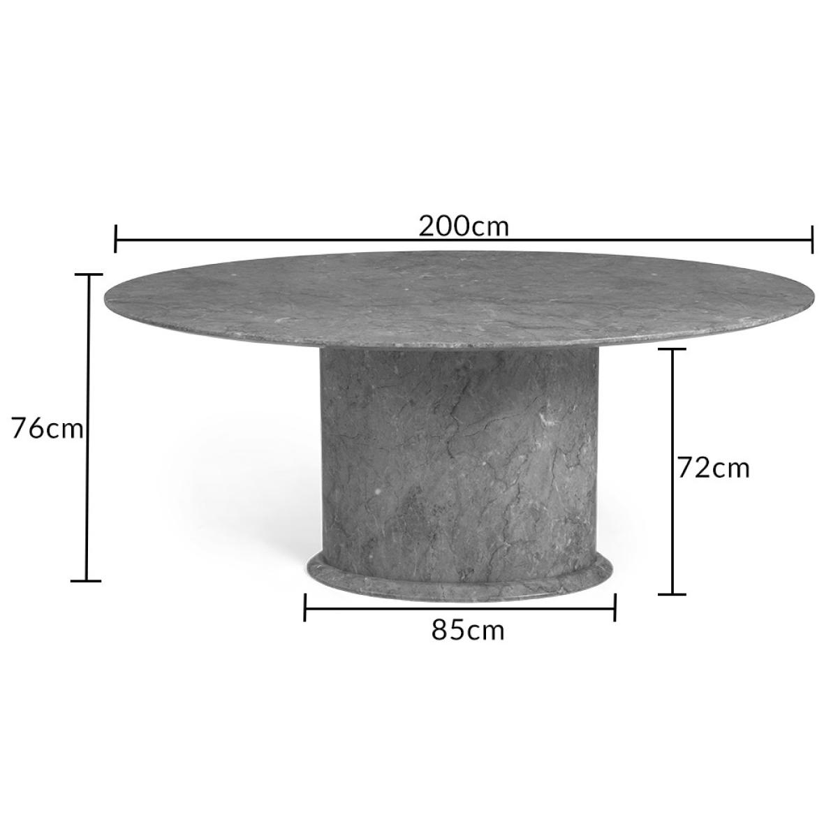 Colby 200cm Grey Oval Marble Dining Table – image 11