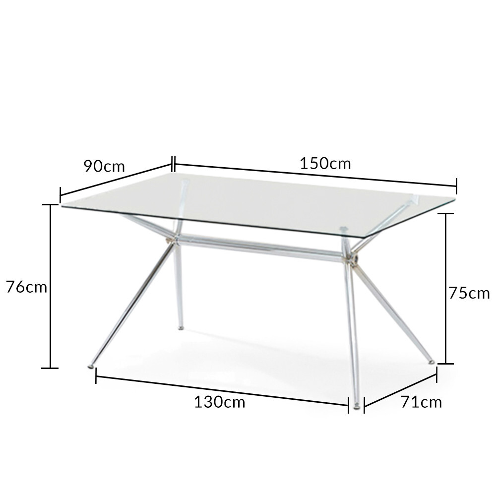 Savelli 150cm Glass Dining Table – image 3