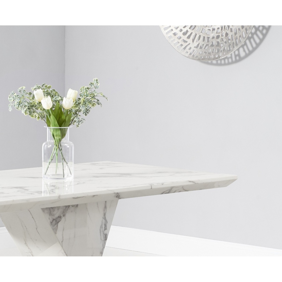 Aaron 160cm Marble White Dining Table – image 3