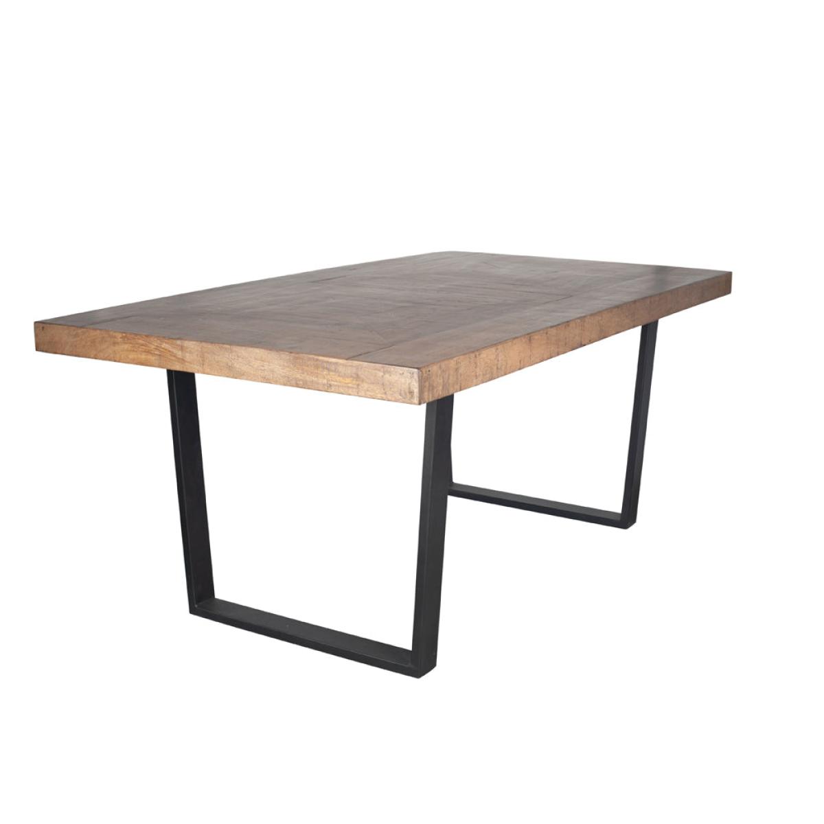 Olivia's Lola Iron Rectangular Dining Table in Pahoja Mnago Wood K/D – image 2