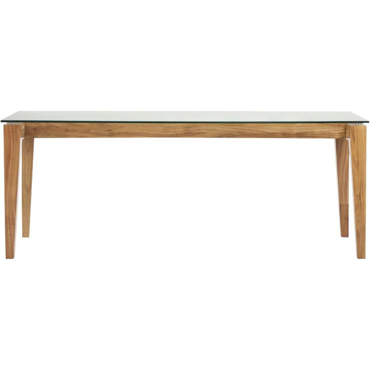 Libra Interiors Sleaford Glass & Oak Dining Table 180cm – image 2