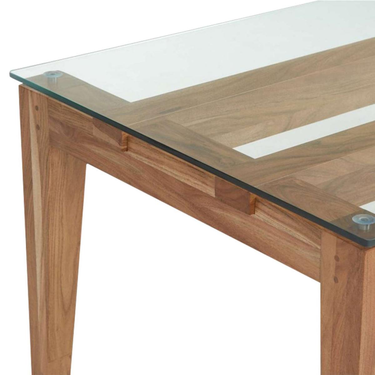 Libra Interiors Sleaford Glass & Oak Dining Table 180cm – image 4