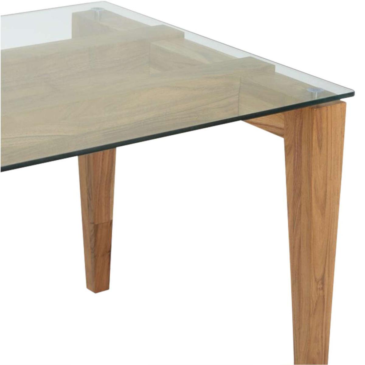 Libra Interiors Sleaford Glass & Oak Dining Table 180cm – image 5