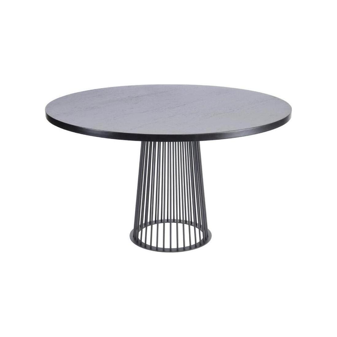 Libra Chancery Black Ash Round Dining Table – image 1