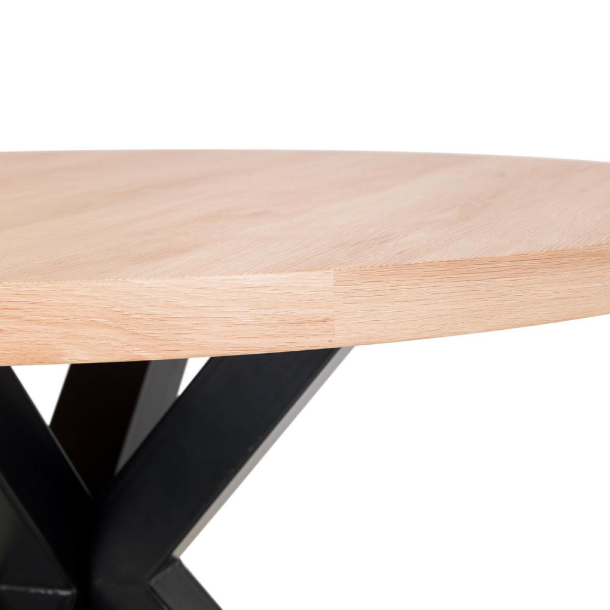 Olivia's Brunswick Round Dining Table in Oak & Black – image 4