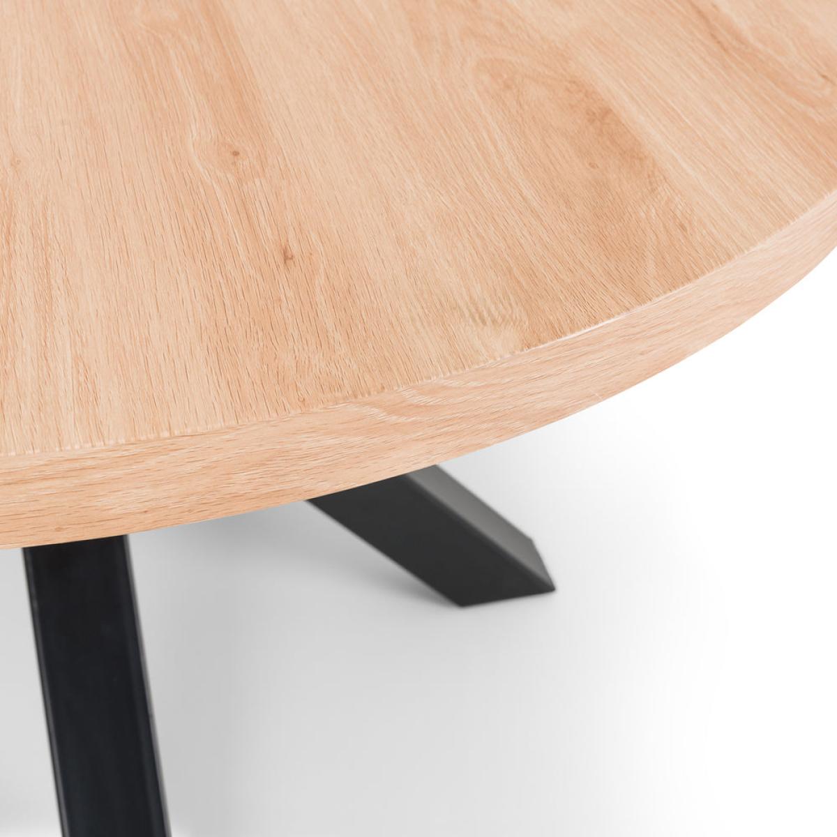 Olivia's Brunswick Round Dining Table in Oak & Black – image 5