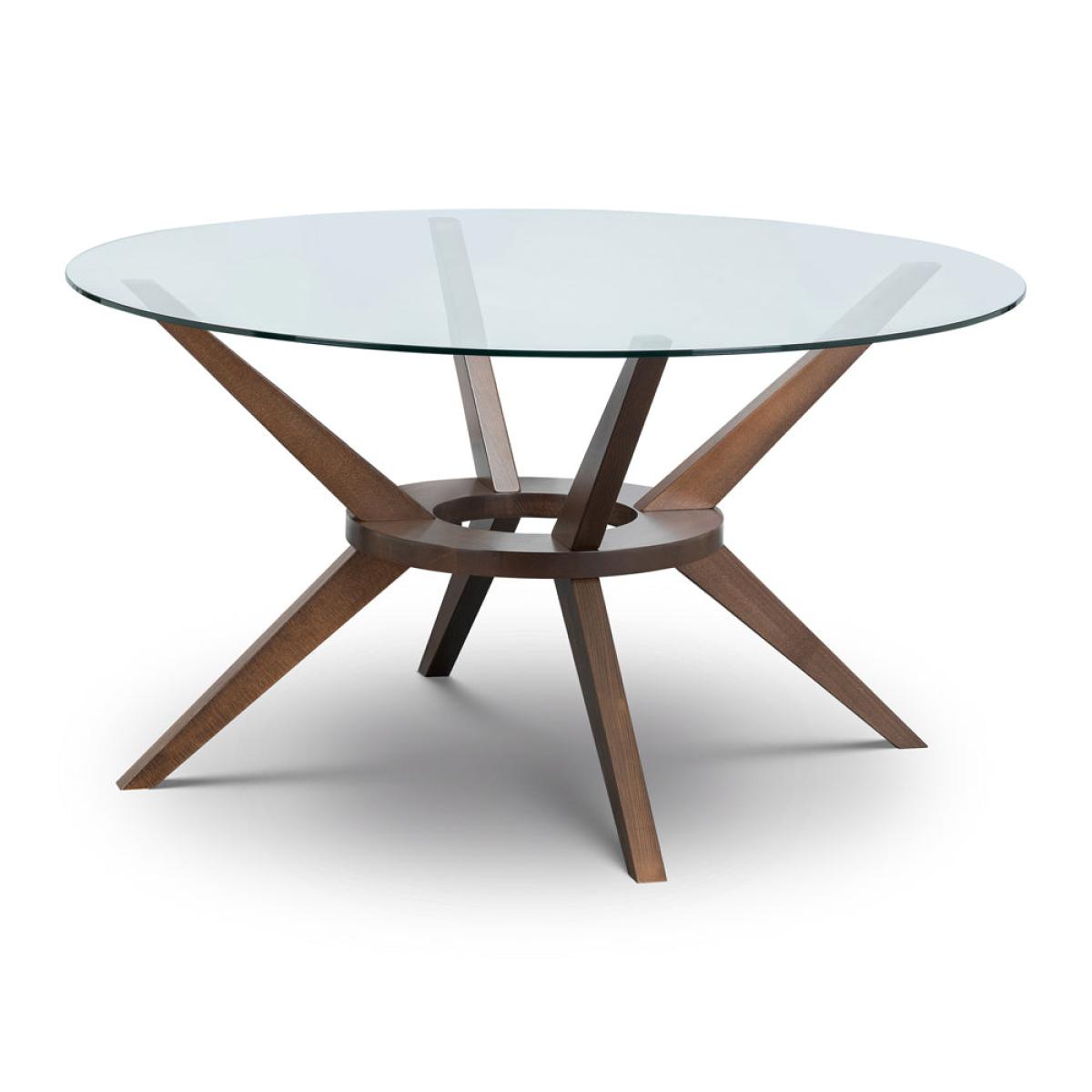 Olivia's Chester Large Round Glass Dining Table in Walnut – image 2