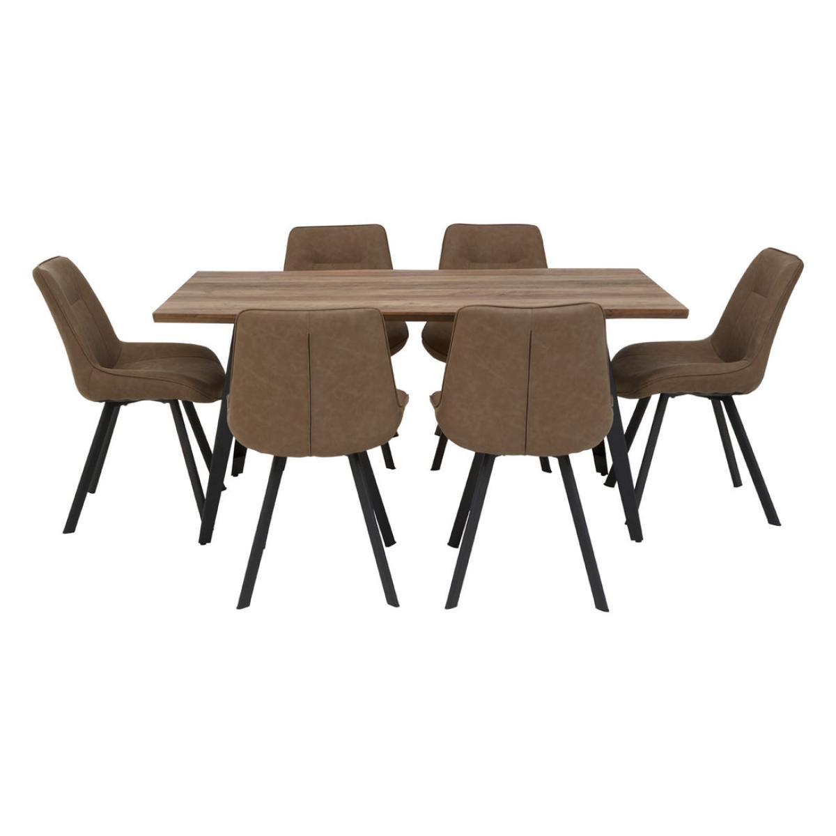 Olivia's 7 Piece Westbury Rectangle Dining Set in Brown – image 2