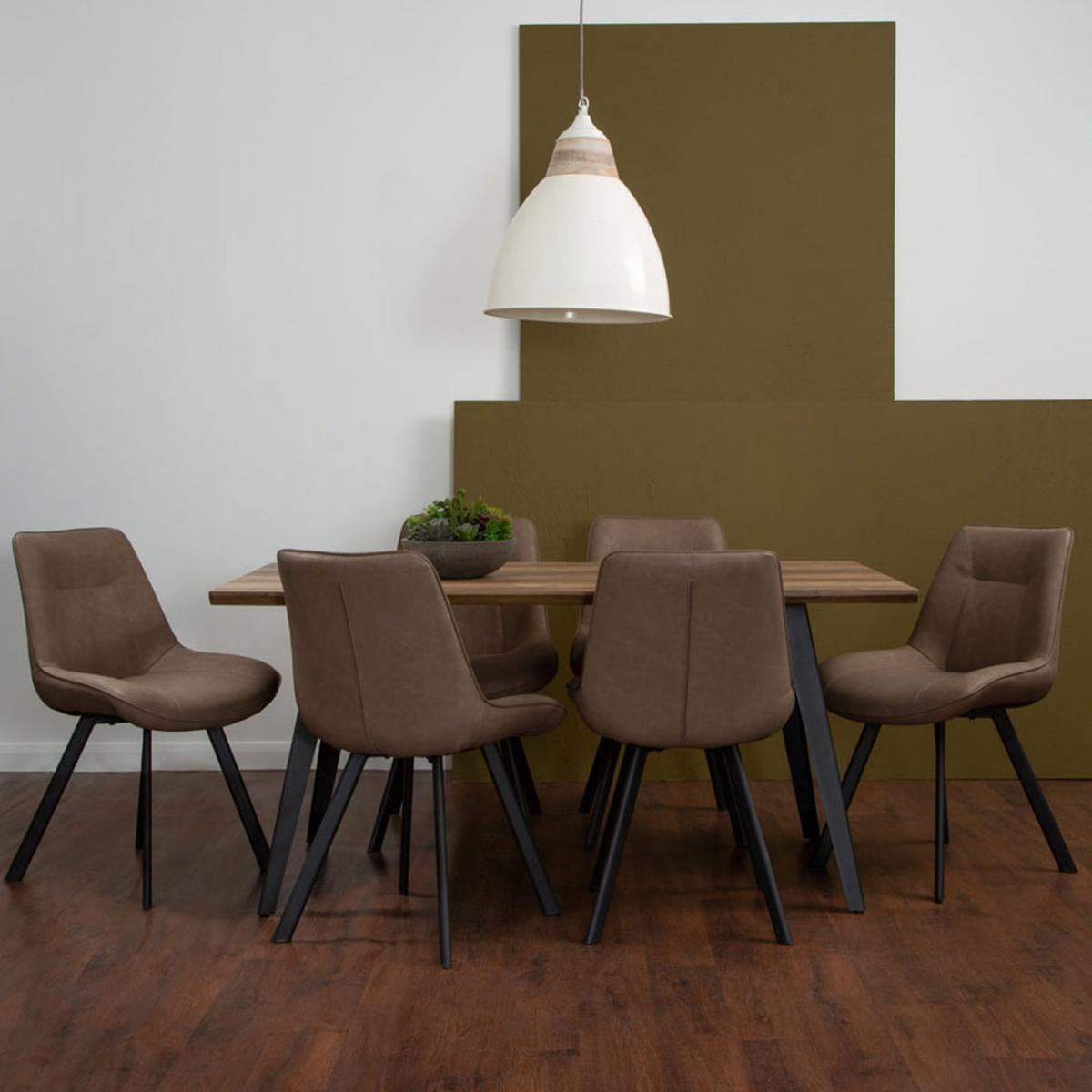 Olivia's 7 Piece Westbury Rectangle Dining Set in Brown – image 14