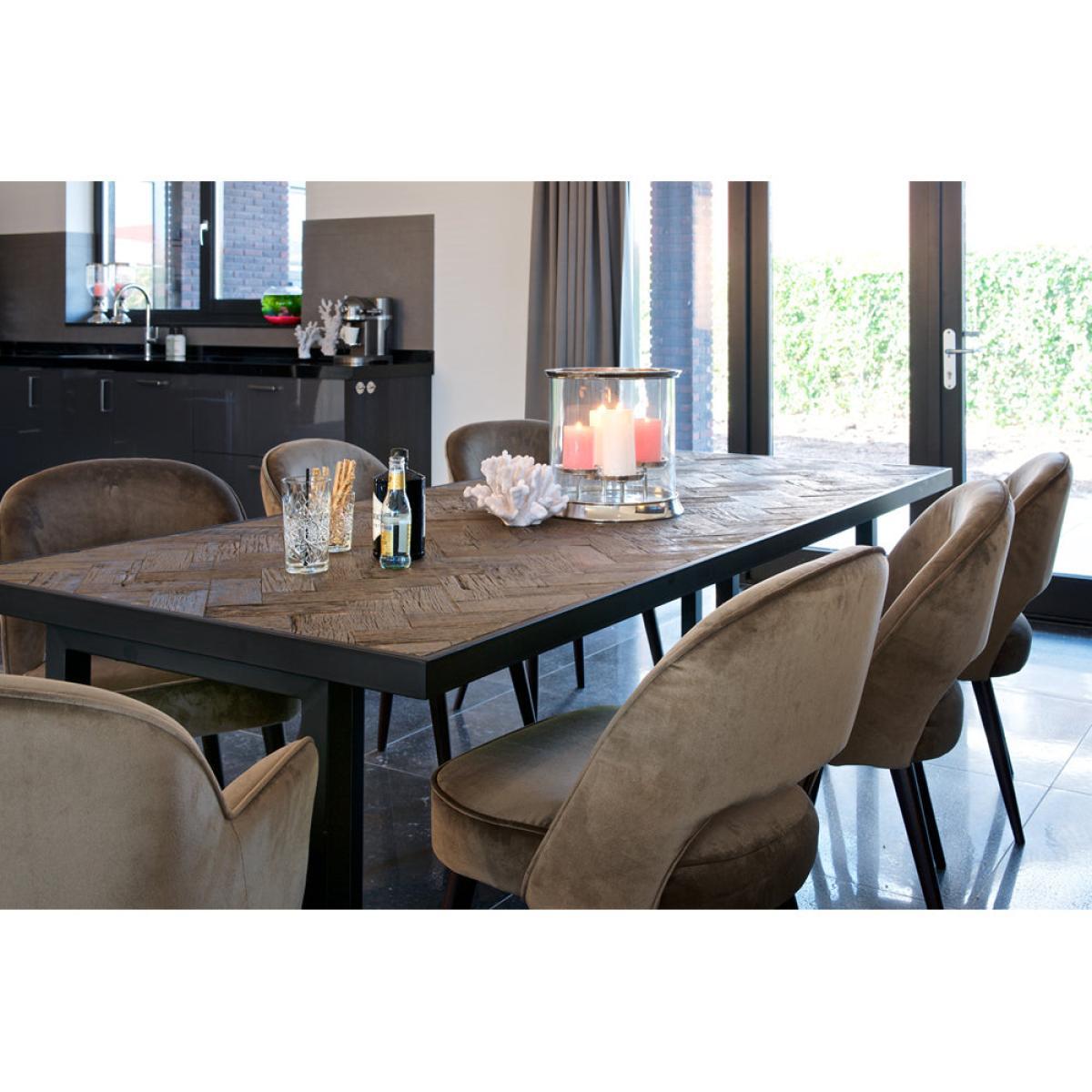 Richmond Herringbone Brown 6 - 8 & 8 -10 Seater Dining Table / Small – image 6