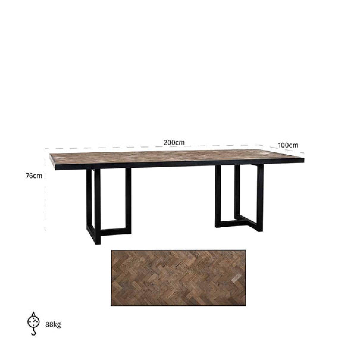 Richmond Herringbone Brown 6 - 8 & 8 -10 Seater Dining Table / Small – image 10