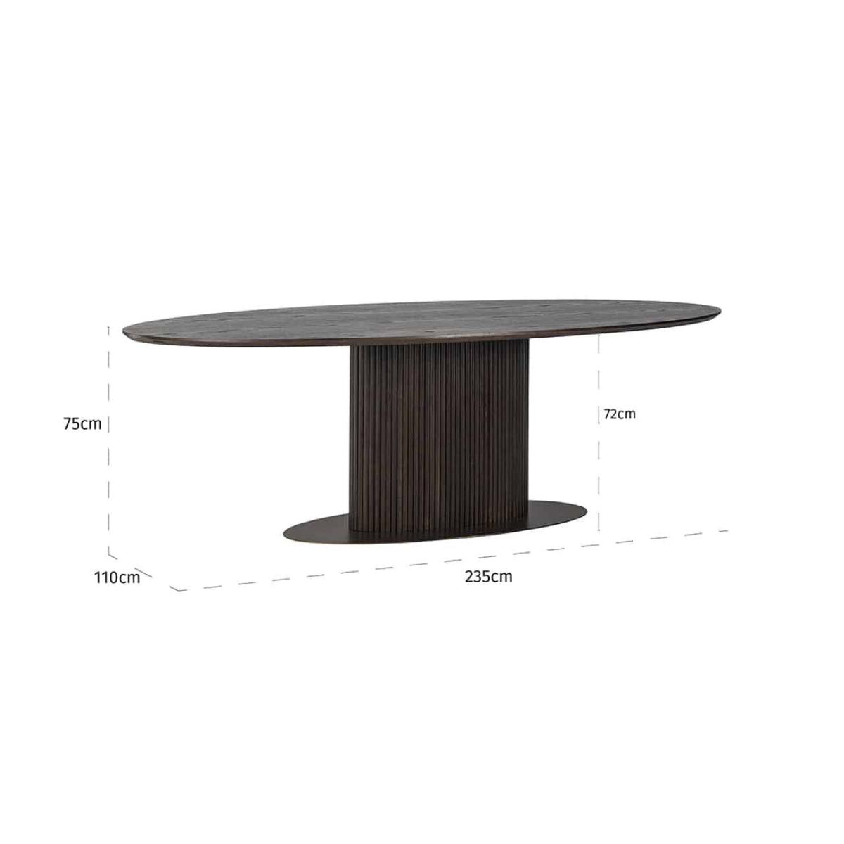 Richmond Luxor Oval Dining Table in Brown / 235cm – image 6