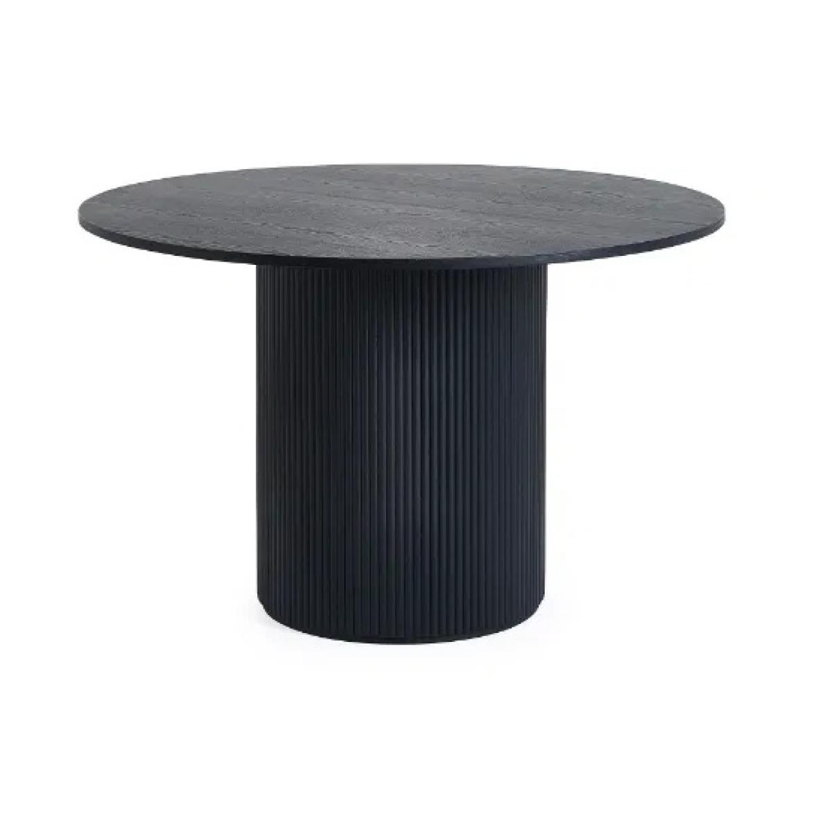 Julian Bowen Louis Fluted Round Dining Table - Black – image 3