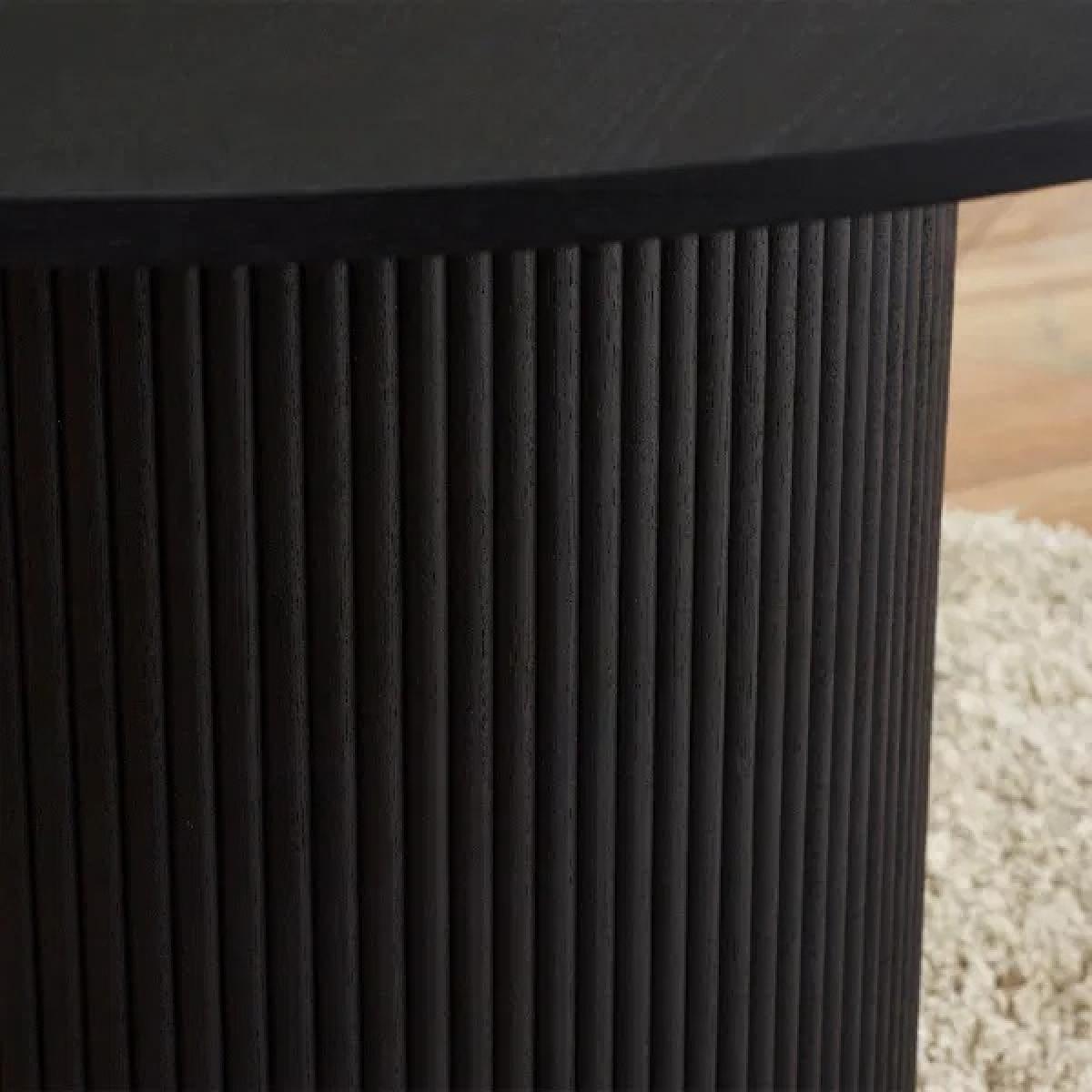 Julian Bowen Louis Fluted Round Dining Table - Black – image 7