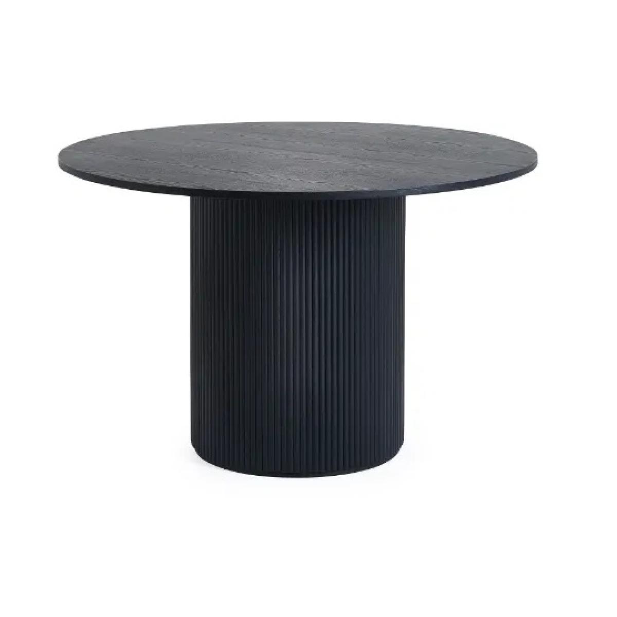 Julian Bowen Louis Fluted Round Dining Table - Black – image 10