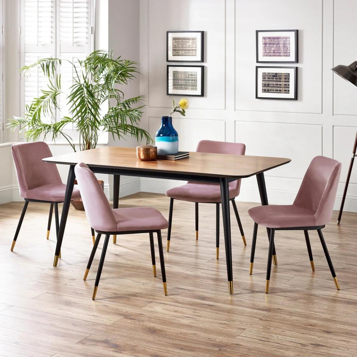 Julian Bowen Findlay Rectangular Dining Table - Walnut and Black In walnutblack – image 2