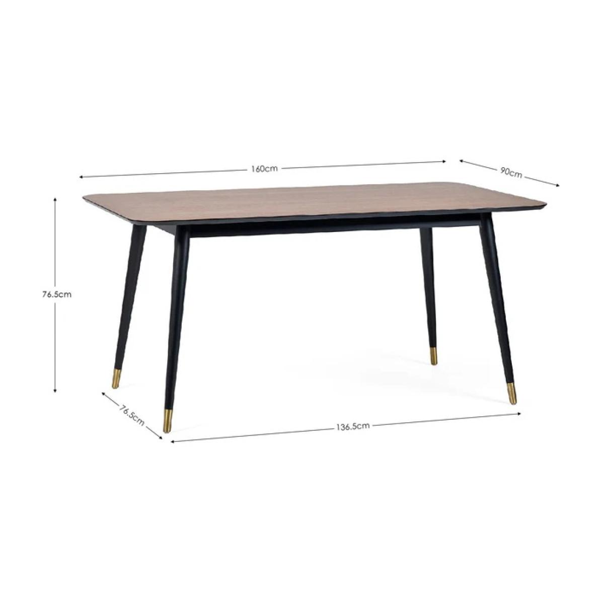 Julian Bowen Findlay Rectangular Dining Table - Walnut and Black In walnutblack – image 7