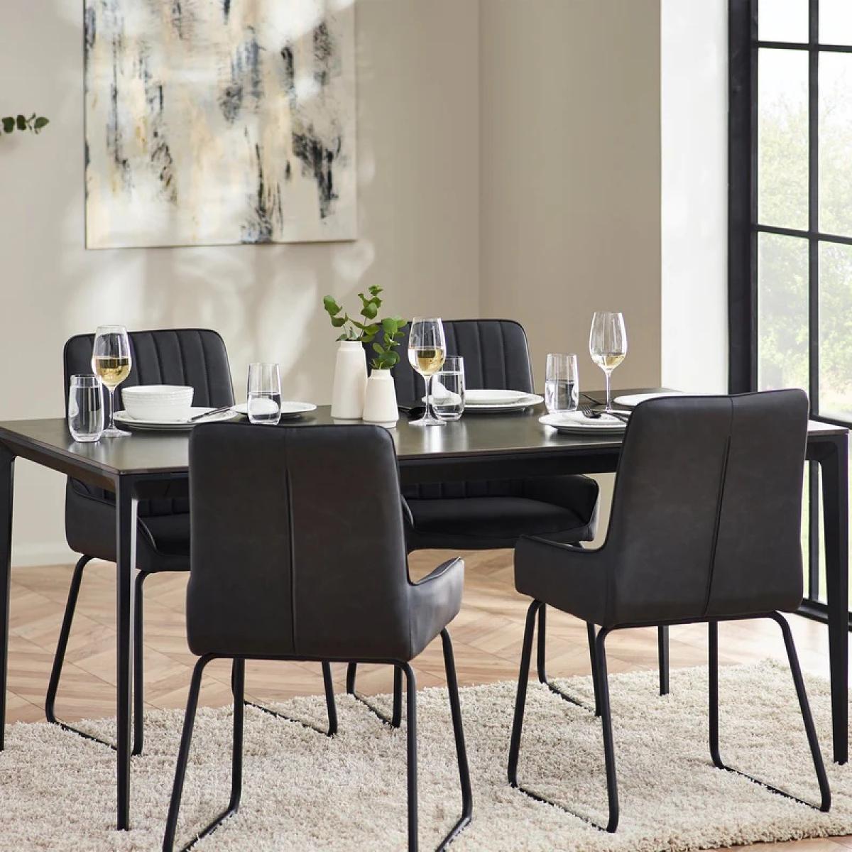 Julian Bowen Miami Rectangular Stone Top Dining Table - Slate Grey In SlateGrey – image 1