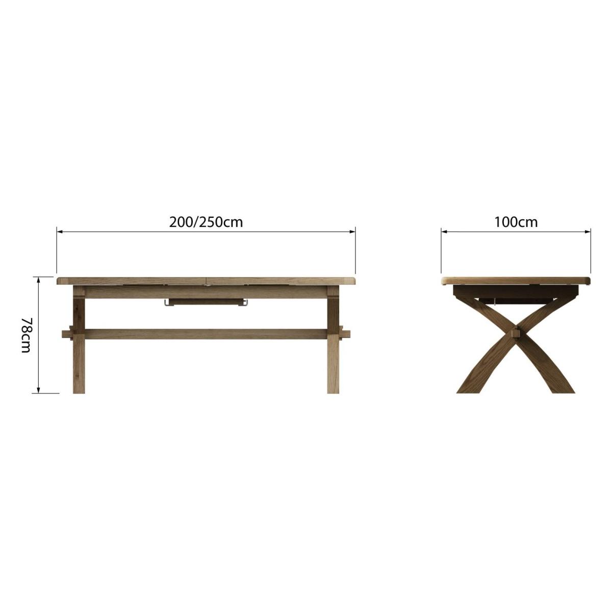 Hexham 2.0m Cross Leg Extending Dining Table – image 8