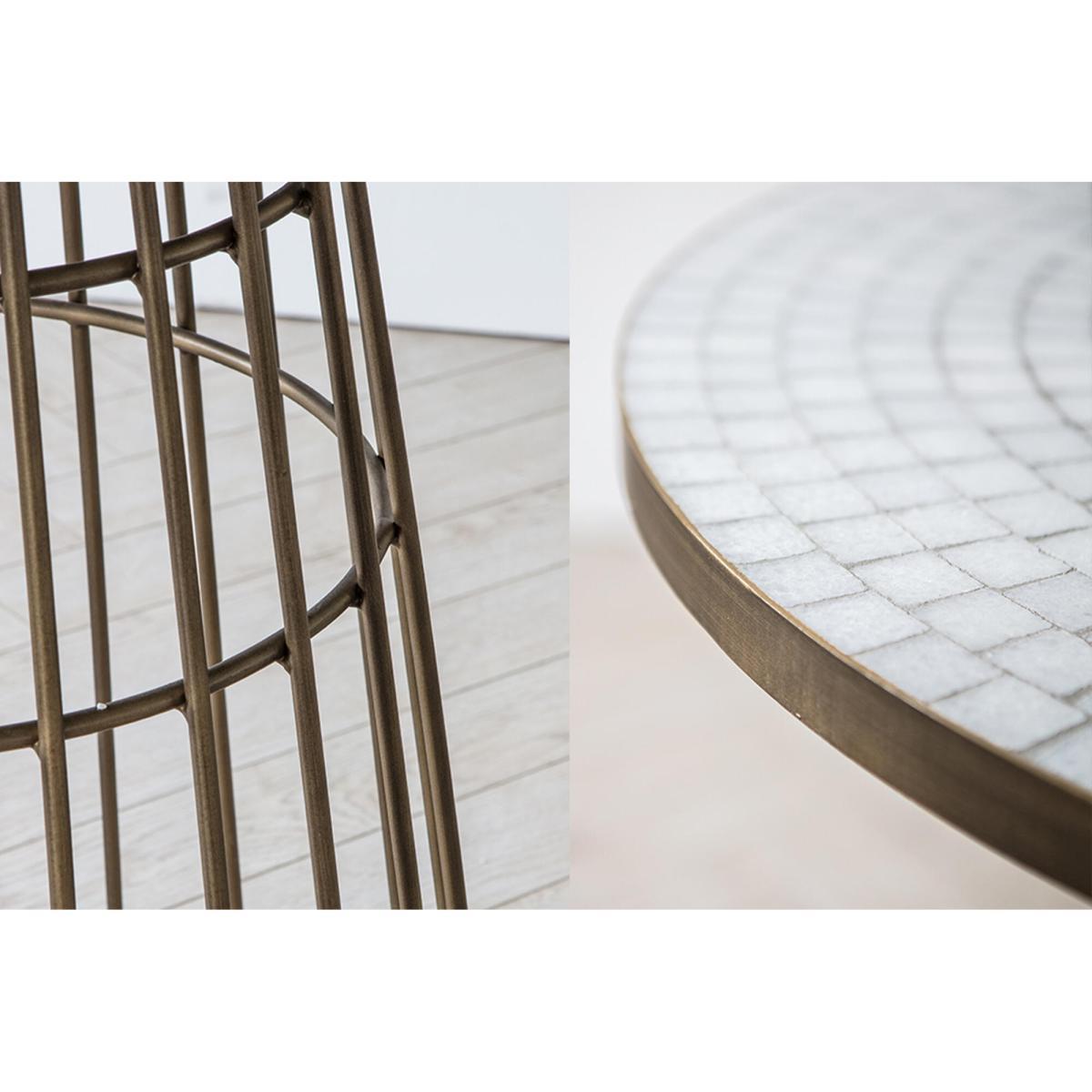 Louise Bistro Table in Bronze and Ceramic Mosaic Top – image 3