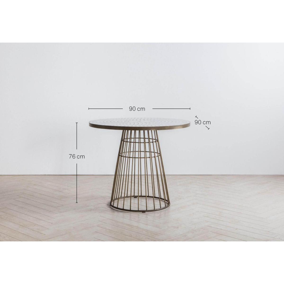 Louise Bistro Table in Bronze and Ceramic Mosaic Top – image 4