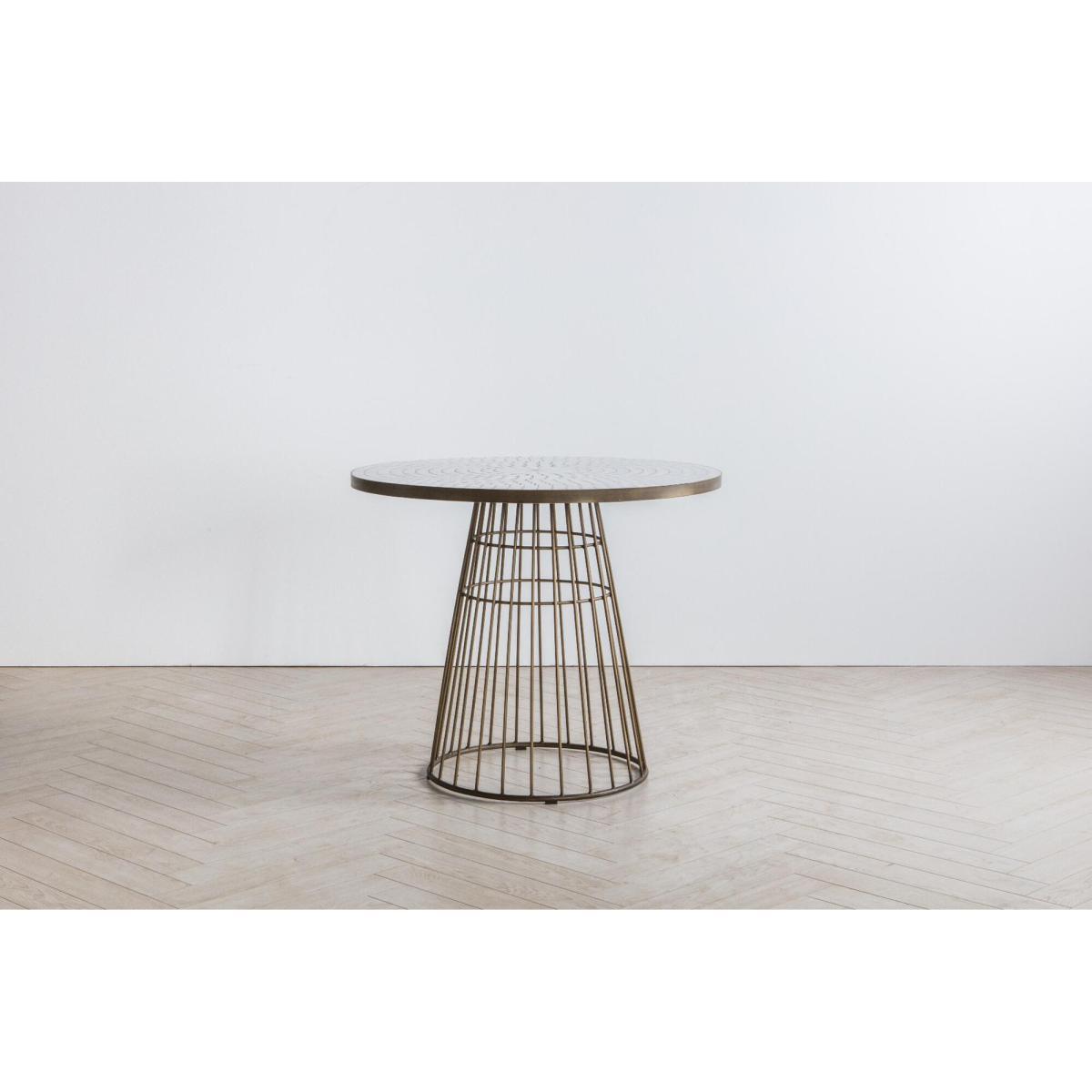 Louise Bistro Table in Bronze and Ceramic Mosaic Top – image 1