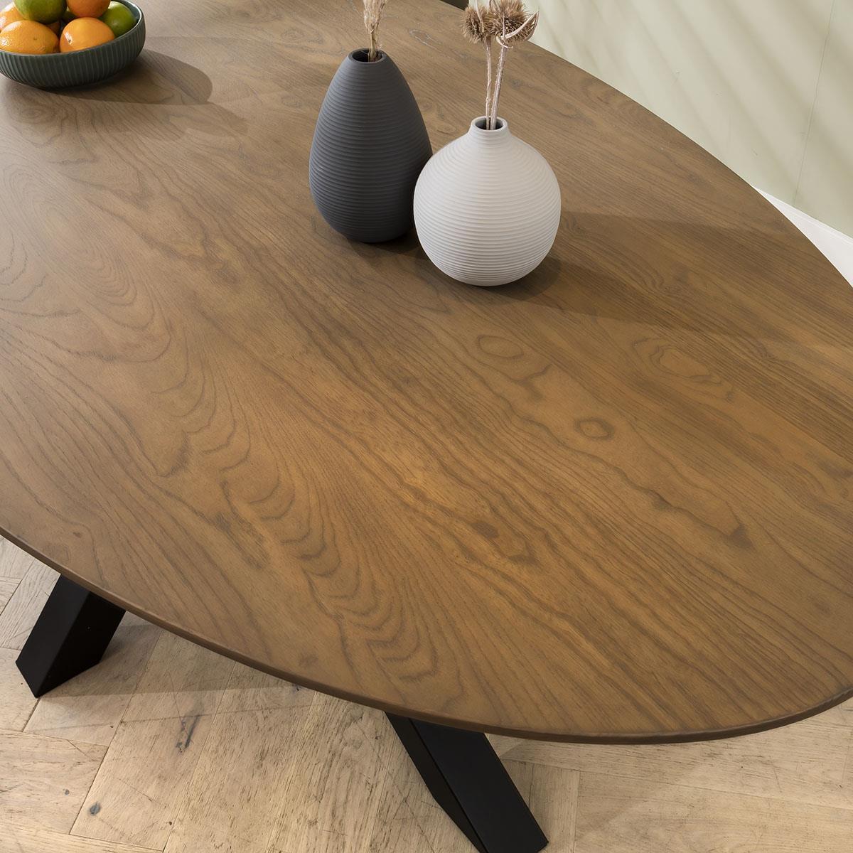 ExDisplay Aries 6 Seater Solid Wooden Oval Dining Table 200cm – image 4