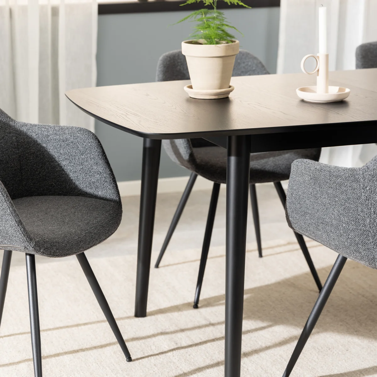 Montreux Rectangular Extending Dining Table 180 219 Cm - Black – image 6