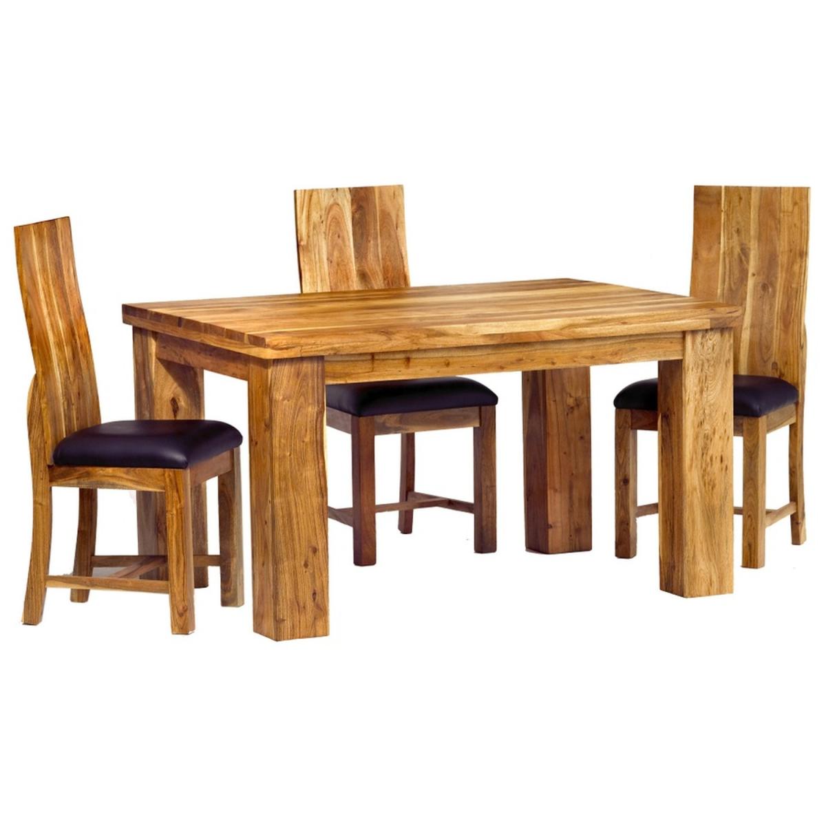 Classic Style Acacia Wood Small Dining Table - Natural – image 2