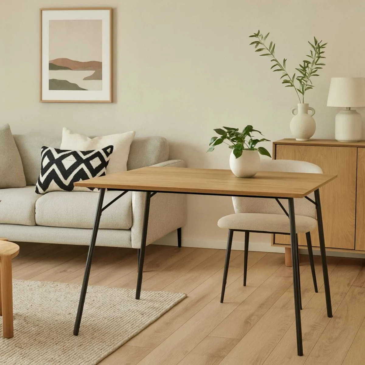 Lagos Wild Dining Table with Hairpin Legs - Brown – image 1