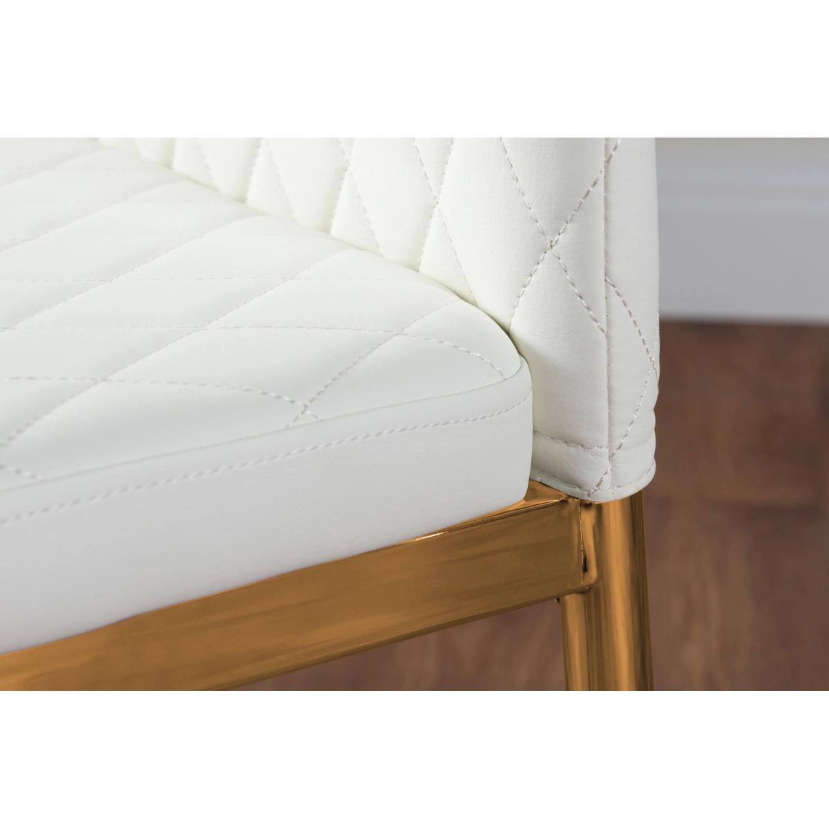 Sorrento 4 White Dining Table  4 Gold Leg Milan Chairs - White – image 5