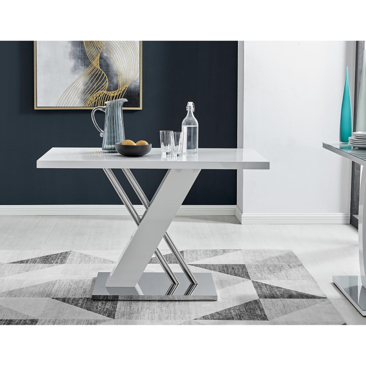 Sorrento 4 White Dining Table  4 Gold Leg Milan Chairs - White – image 9