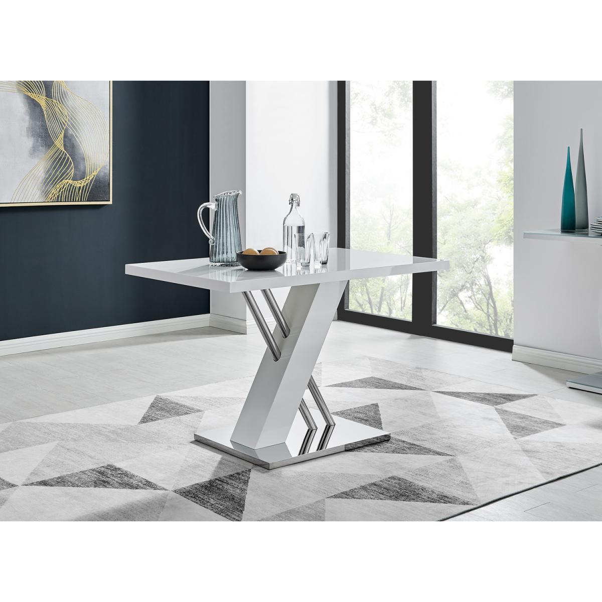 Sorrento 4 White Dining Table  4 Gold Leg Milan Chairs - White – image 10