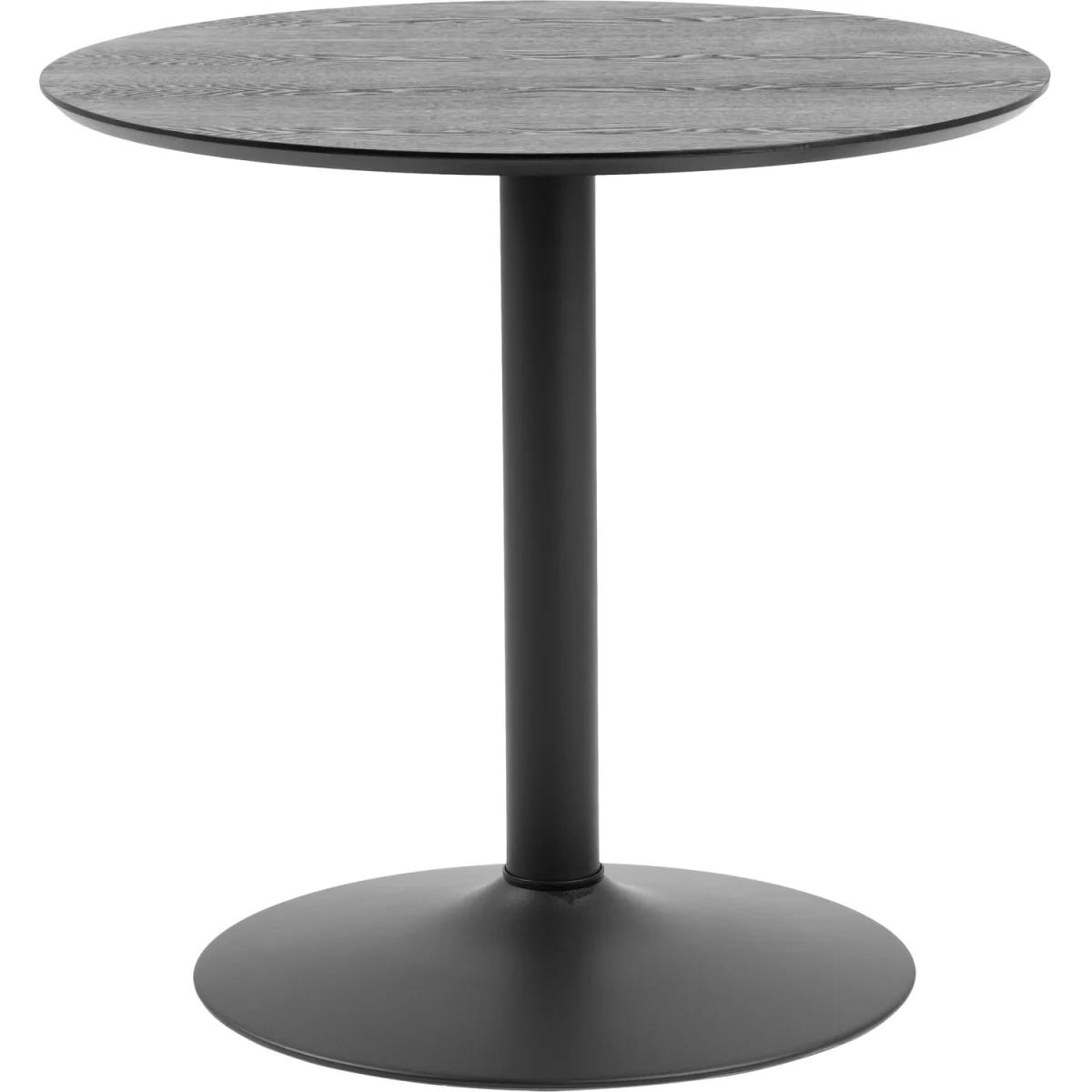 Ibiza Small Round Café Table with Black Ash Top and Matt Black Base - Black – image 3