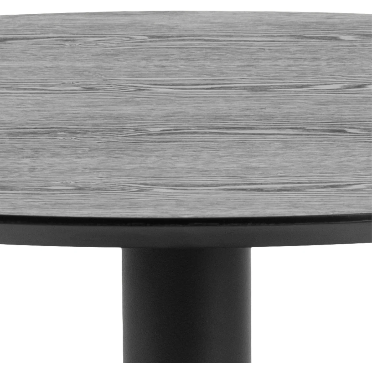 Ibiza Small Round Café Table with Black Ash Top and Matt Black Base - Black – image 6