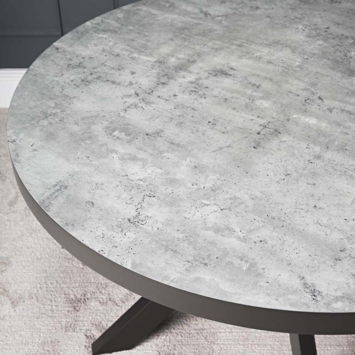 Industrial Round Dining Table - Faux Concrete - Grey – image 1