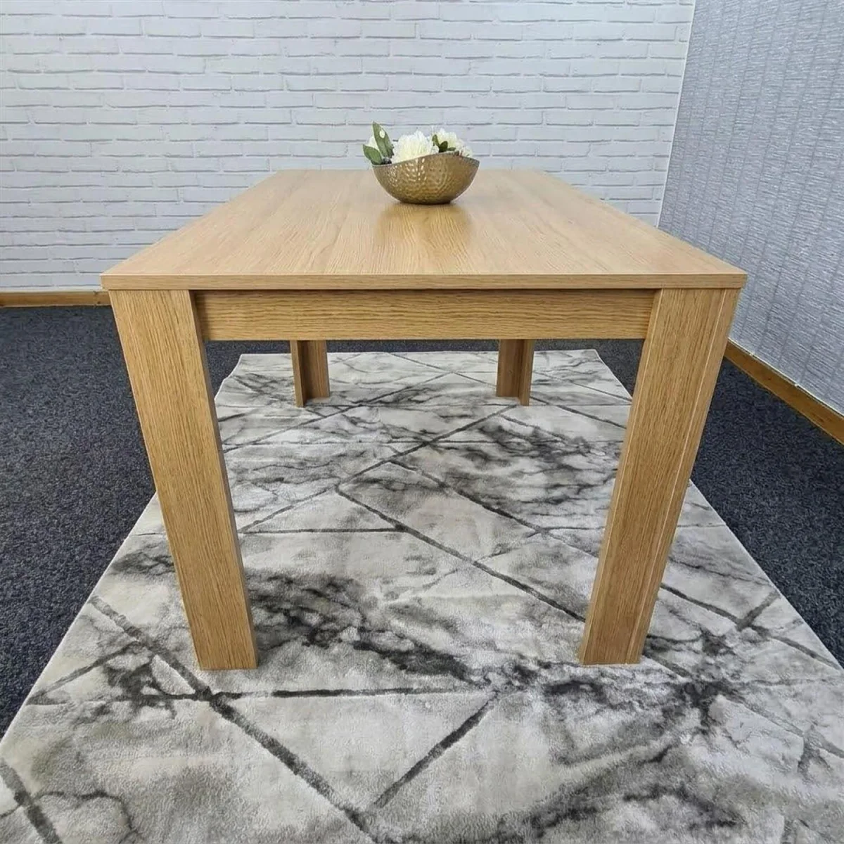 KOSY KOALA 6 Seater Modern Light Wood Effect Dining Table Only 140 x 80 x 75 cm - Brown – image 2