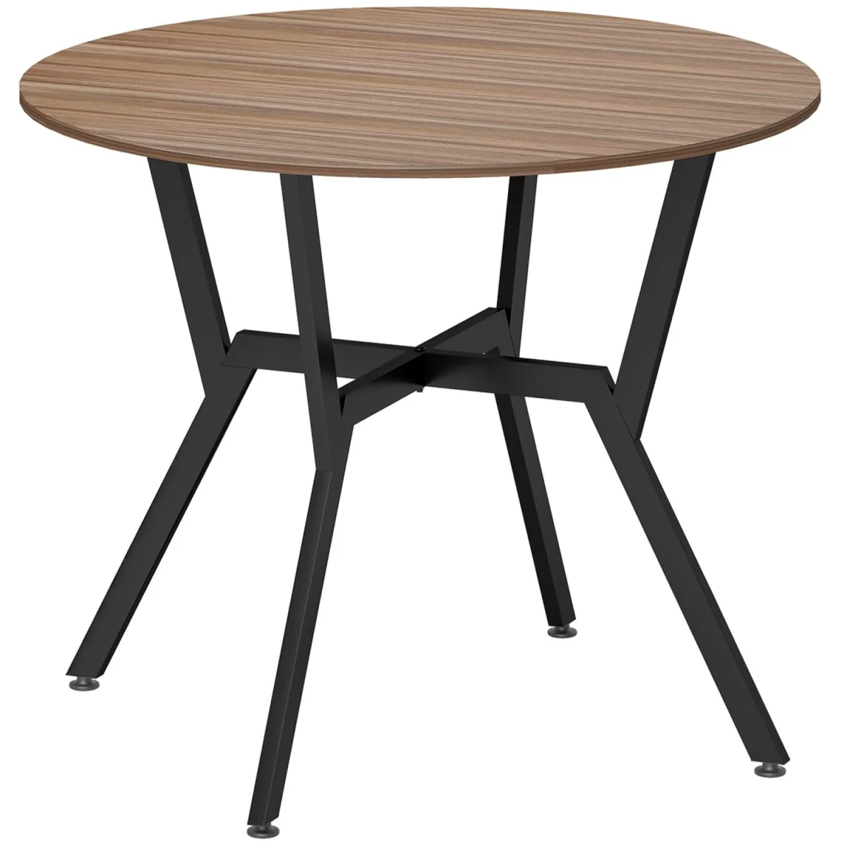 Doveno Metal Brown Round Dining Table with Anti-Slip Feet for Dining Areas – image 3