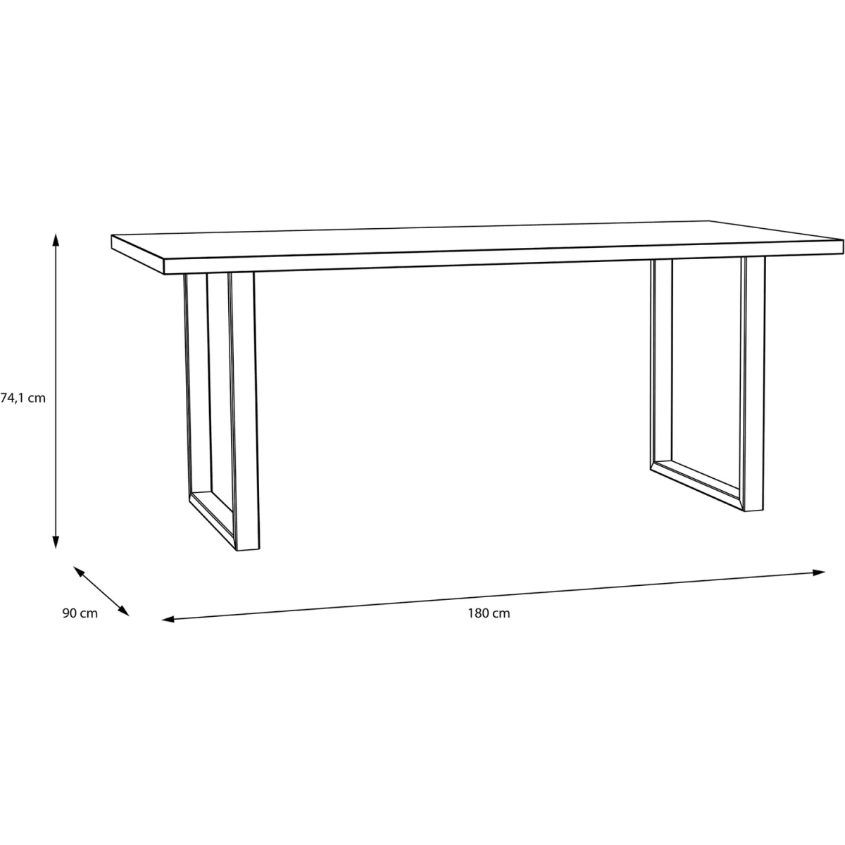 Nikomedes Dining Table in Bartex Oak 180x90cm - Bartex Oak – image 5