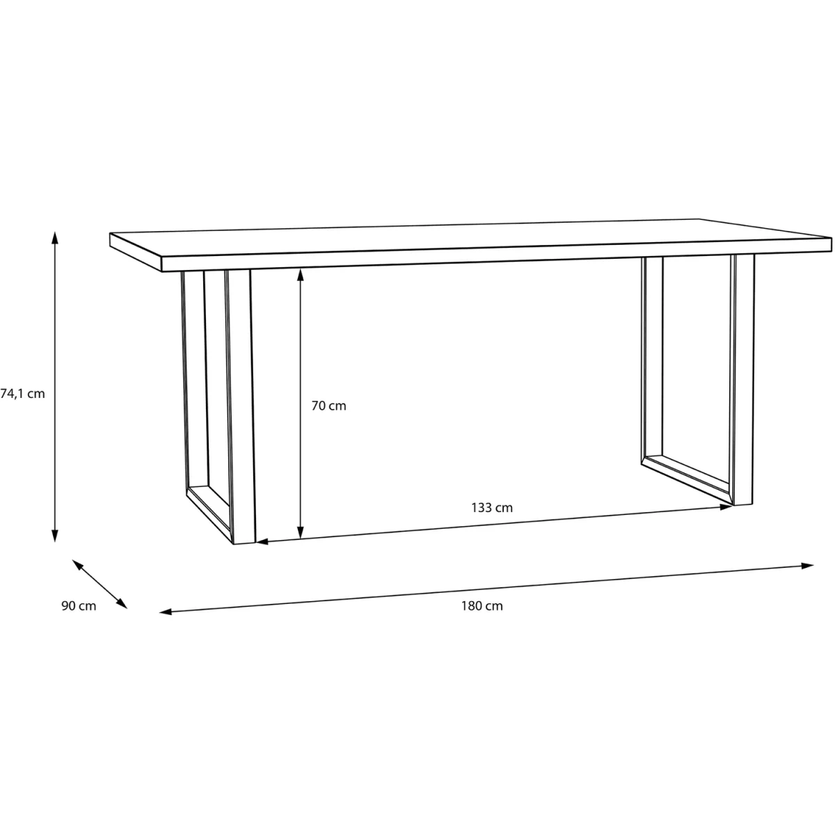 Nikomedes Dining Table in Bartex Oak 180x90cm - Bartex Oak – image 6