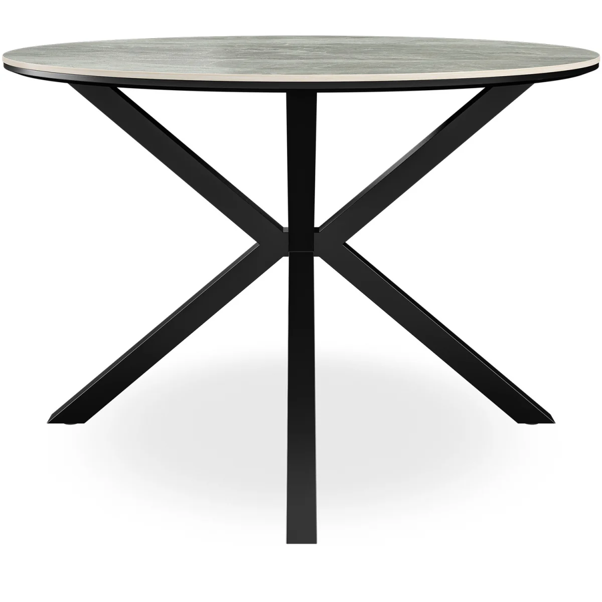 Calne Round Dining Table - Light Grey Effect Top - Light grey – image 3