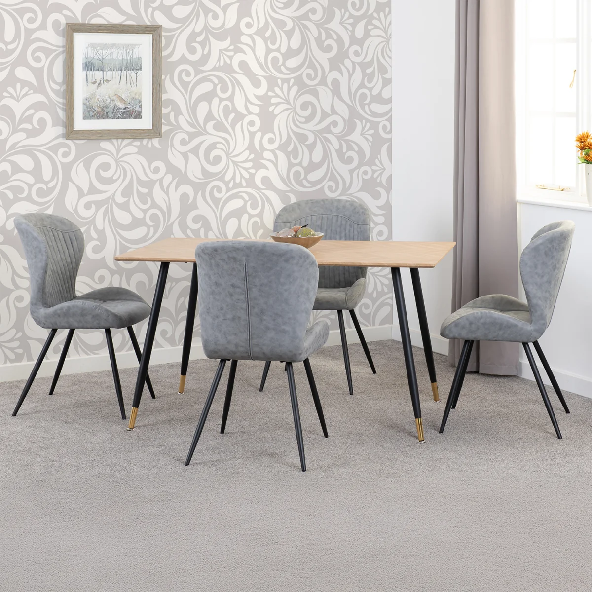 Hamilton and Quebec Medium Dining Table - Grey – image 1