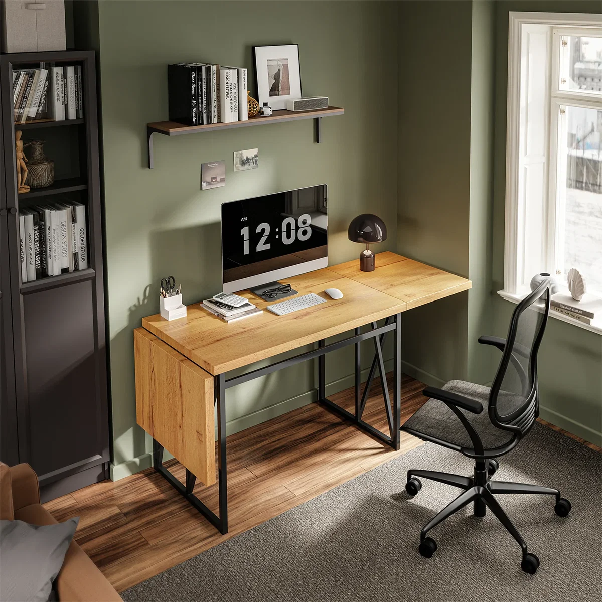 Drop Leaf Table with Folding Extensions - Light Oak – image 11