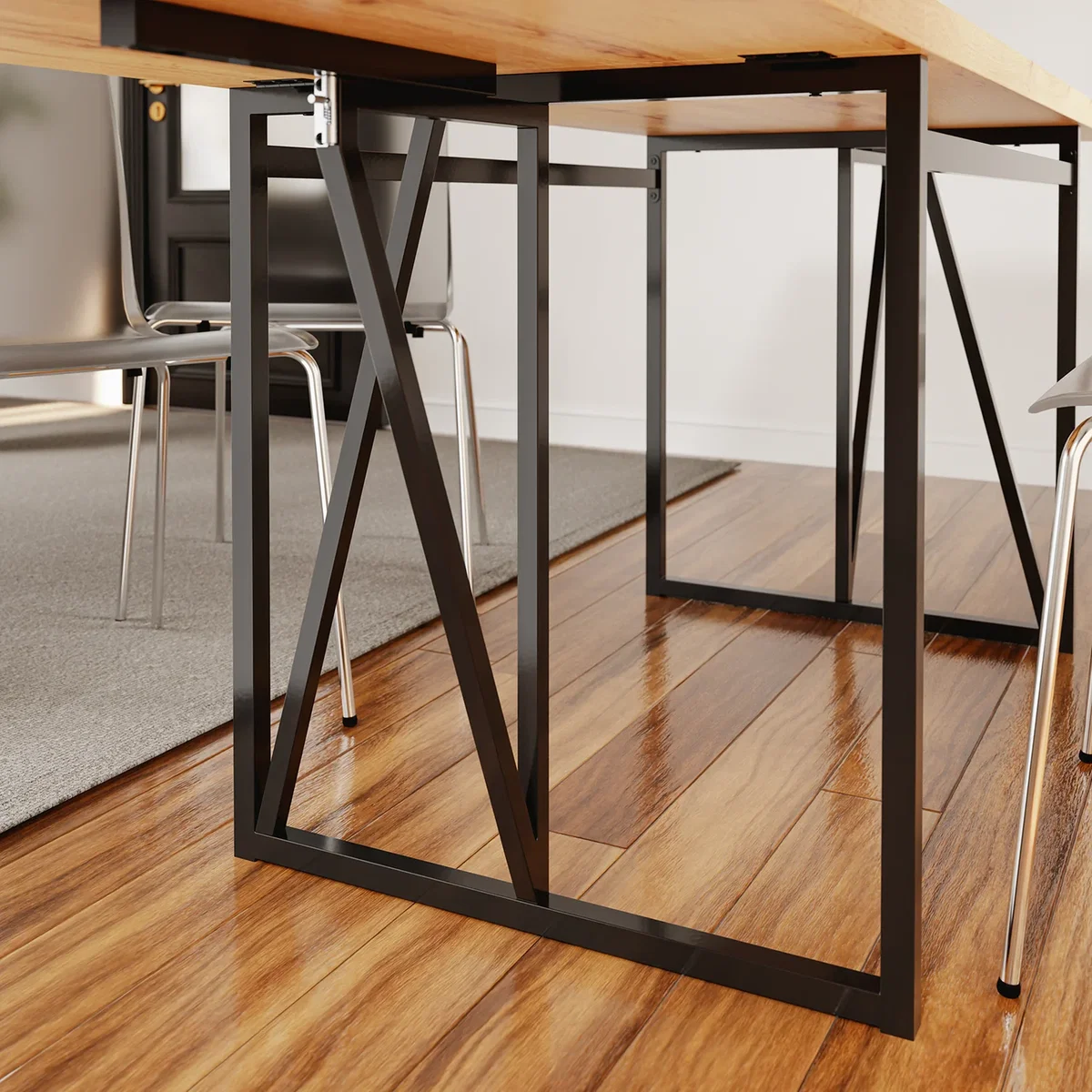 Drop Leaf Table with Folding Extensions - Light Oak – image 17