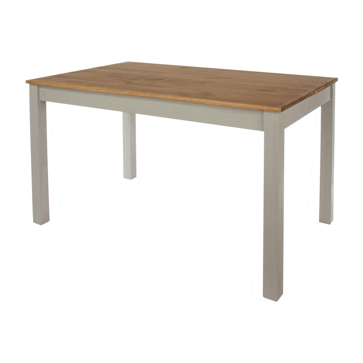 Linea dining table in grey washed wax with plank effect pine tops - Grey washed wax and antique wax / 22.5kg – image 1