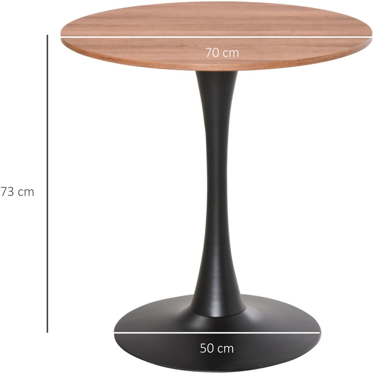 Modern Round Dining Table - Brown and black – image 2