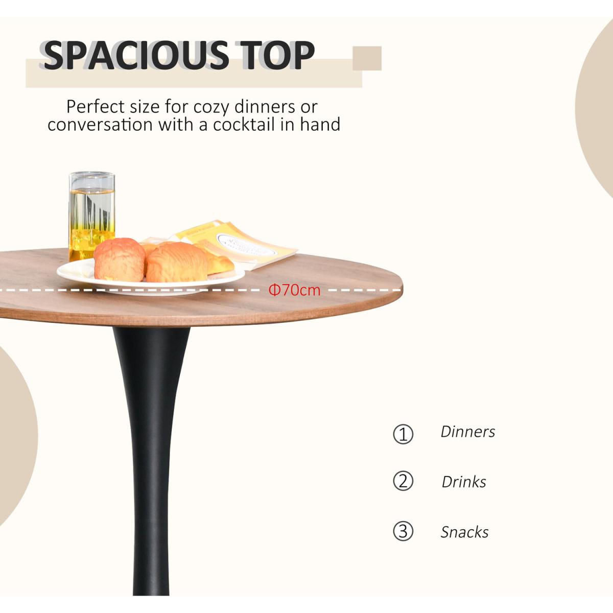 Modern Round Dining Table - Brown and black – image 4