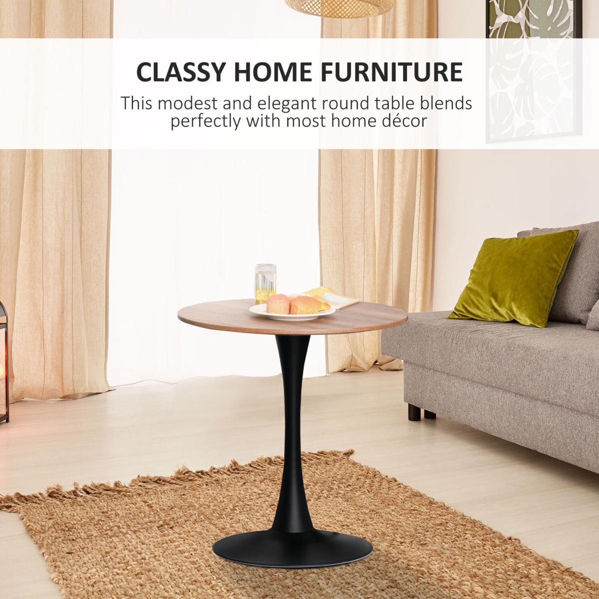 Modern Round Dining Table - Brown and black – image 8